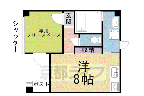 REGIS・14(1K/1階)の間取り写真
