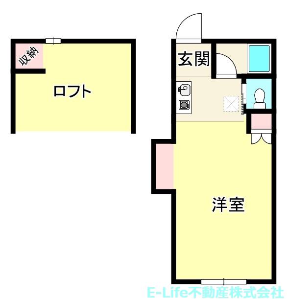 グレートコースト帯山1・2(1K/2階)の間取り写真