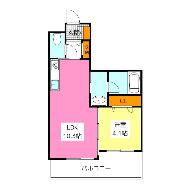 コンフォートH2026(1LDK/2階)の間取り写真