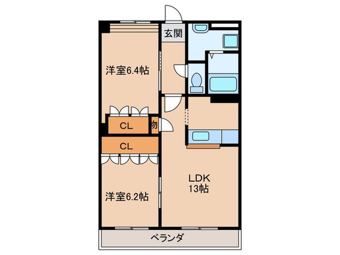コンフォースステージM(2LDK/1階)の間取り写真