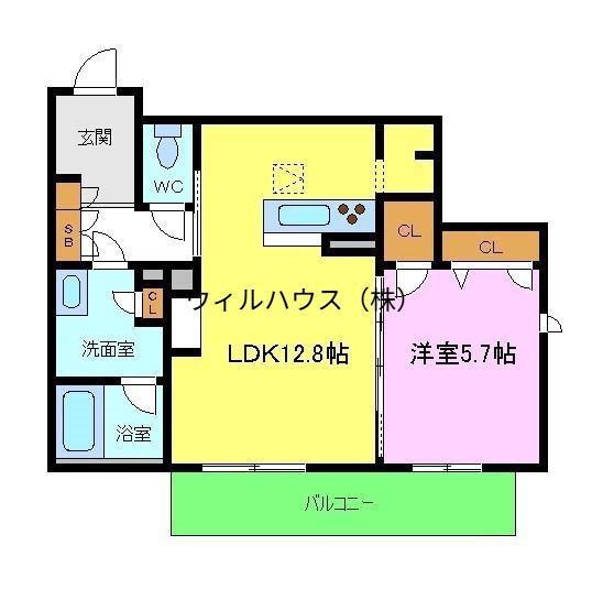 SHAMAISON MOHIRO 駅前館(1LDK/1階)の間取り写真