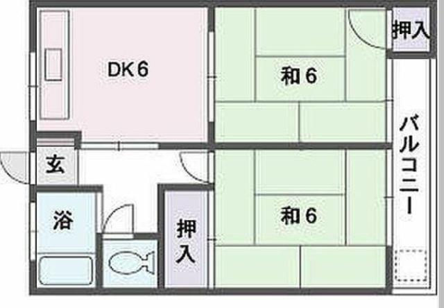 古川ビル(2DK/3階)の間取り写真