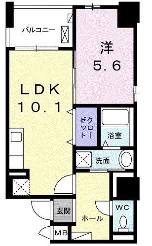 セントラル ヒルズ(1LDK/3階)の間取り写真