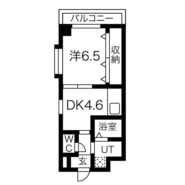 ヒルズ南吹田(1DK/6階)の間取り写真