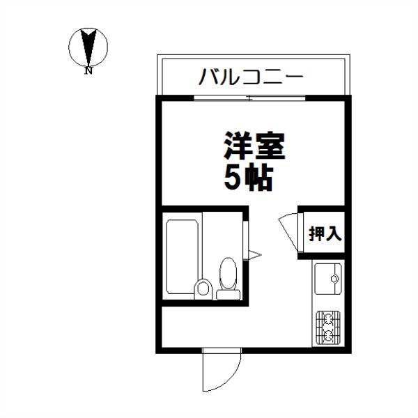 メディア京山(ワンルーム/2階)の間取り写真
