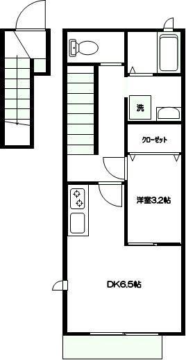 寺ノ上サニーコート12(1DK/2階)の間取り写真