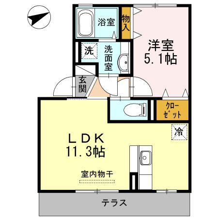 エル パティオII(1LDK/1階)の間取り写真