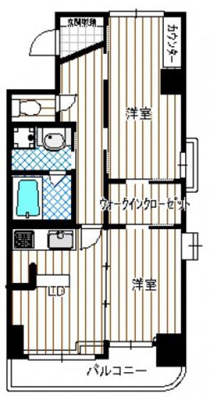 アティール観音(2DK/9階)の間取り写真