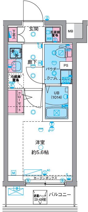 GENOVIA天王台(1K/4階)の間取り写真