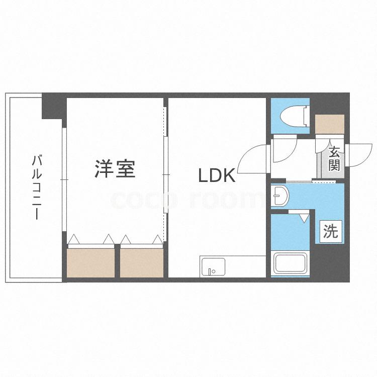 サザンパークス(1LDK/3階)の間取り写真