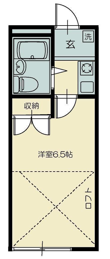 メルヘンランドE(1K/1階)の間取り写真
