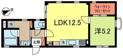 高井戸ユニバース(1LDK/2階)の間取り写真