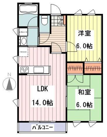 シルフィッドII(2LDK/1階)の間取り写真