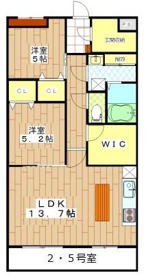 COZY THREE STYLE(2LDK/1階)の間取り写真