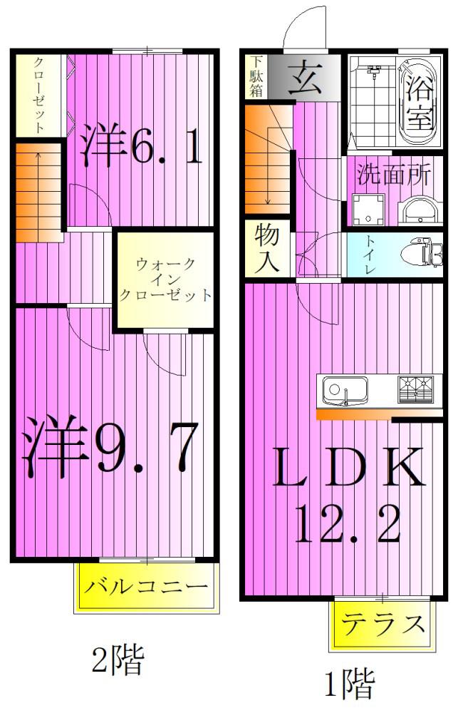 セレーナ西新井(2LDK/1階)の間取り写真