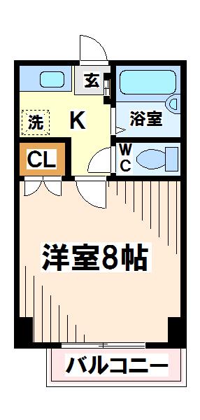 サンフラワーSII(1K/1階)の間取り写真