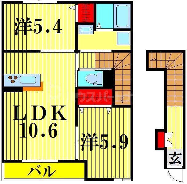 SUN PRECIOUS(2LDK/2階)の間取り写真