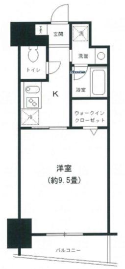 KHKコート西野田(1K/9階)の間取り写真
