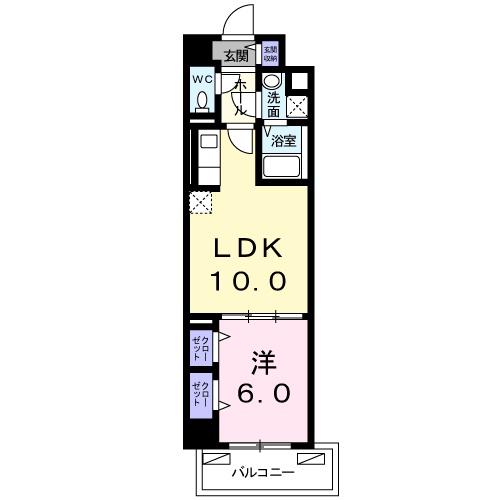 セレノスクエア(1LDK/3階)の間取り写真