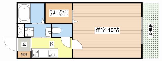 フェアコートリバティ(1K/1階)の間取り写真