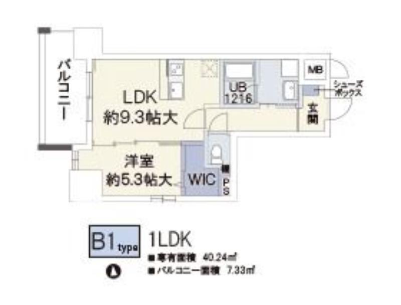 ドミツィール福(1LDK/10階)の間取り写真