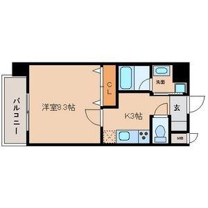 ラ ベル ヴィー(1K/3階)の間取り写真