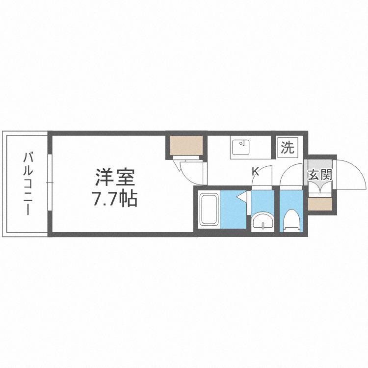 MJC大阪ラフィーネ(1K/2階)の間取り写真