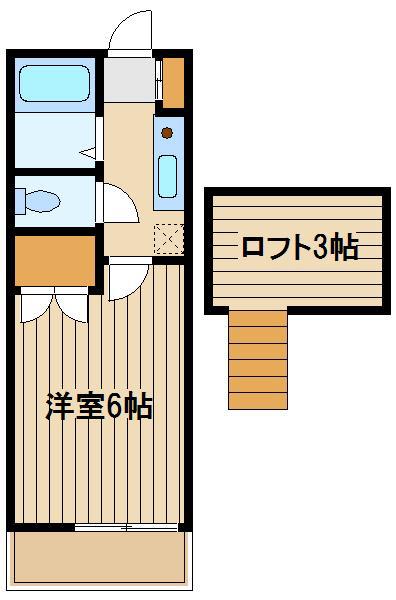 ワイエーエフハイム2号棟(1K/2階)の間取り写真