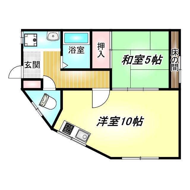藤井寺大発マンション311(1LDK/3階)の間取り写真