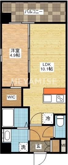 MODERN PALAZZO長大医学部前(1LDK/1階)の間取り写真