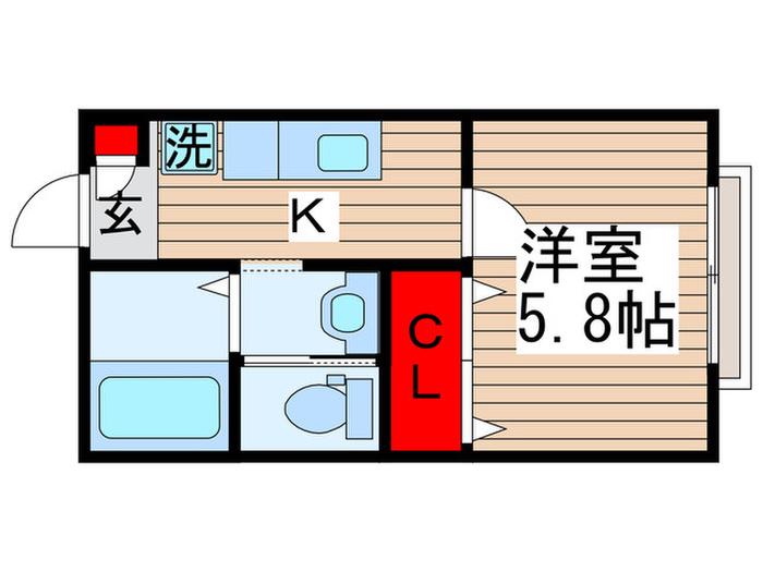 エスペラールIII(1K/1階)の間取り写真