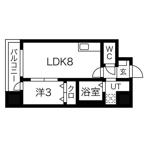 サンライズ支倉町(1LDK/7階)の間取り写真