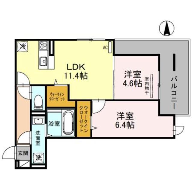 プランタン(2LDK/3階)の間取り写真