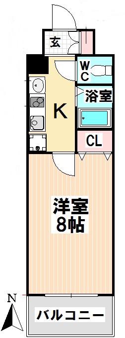 ルラシオン吹上(1K/2階)の間取り写真