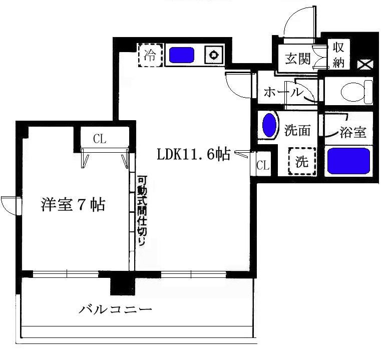 ウイステリアステージ1(1LDK/6階)の間取り写真