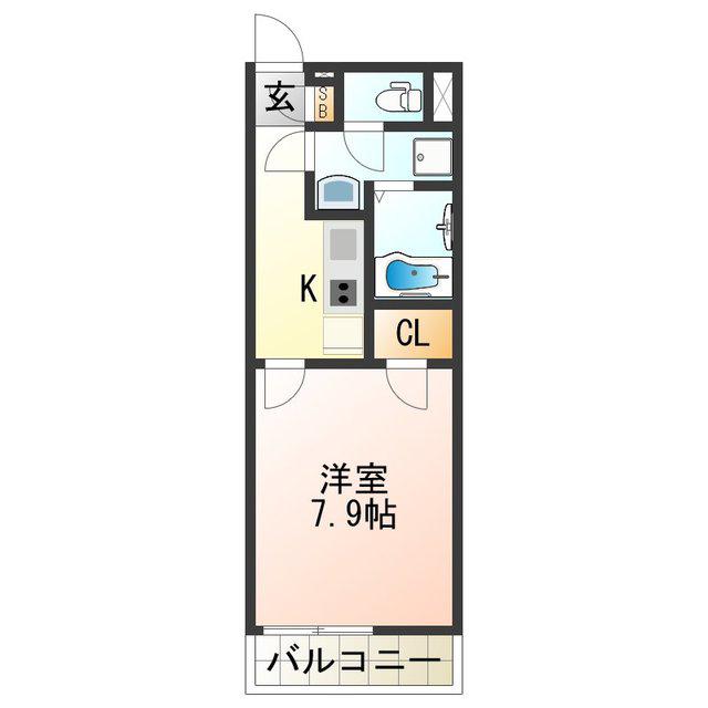 クレイノグランメゾンアオイ(1K/3階)の間取り写真