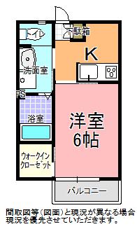 ヴァーチャル キャッスル(1K/2階)の間取り写真