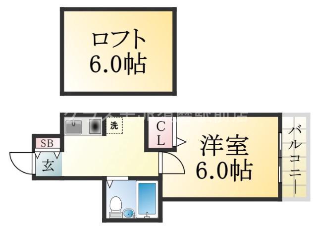 よしかわビル(1K/4階)の間取り写真