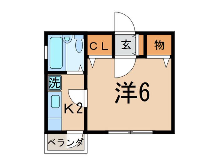 パークハイツ池田(1K/2階)の間取り写真