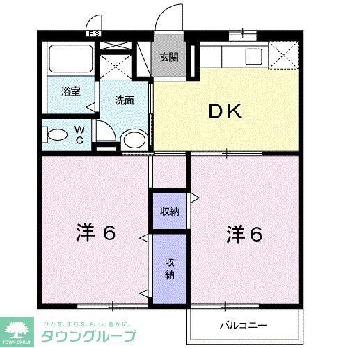 ANNEX I(2DK/2階)の間取り写真