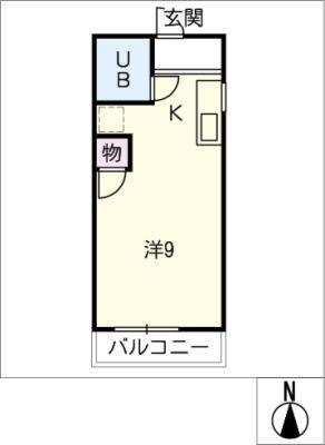 コーポユーアイ(ワンルーム/1階)の間取り写真