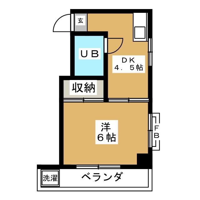 メゾンモナミ(1DK/3階)の間取り写真