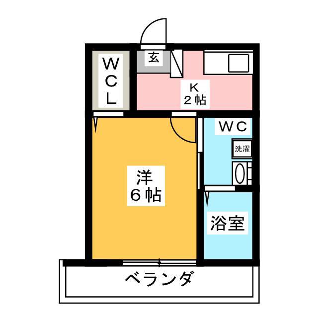 ベルソレイユ鶴見(1K/2階)の間取り写真