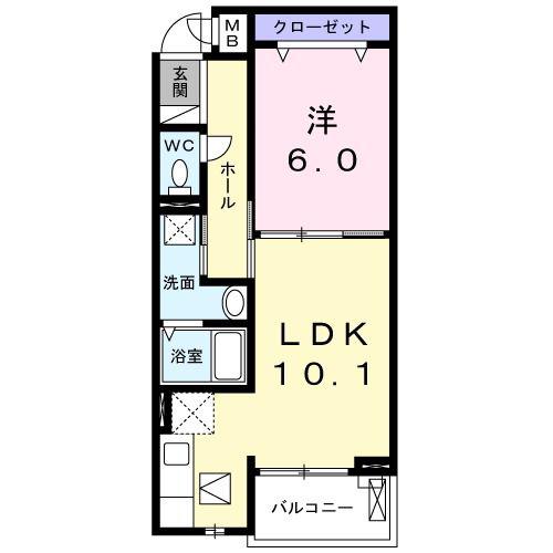 ブライト セゾン(1LDK/1階)の間取り写真