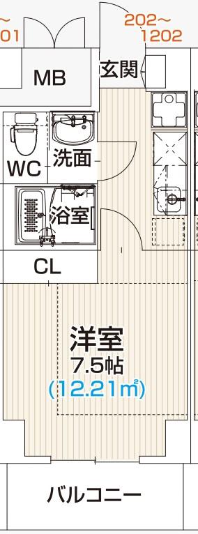 RESIDENCE RAMIA(1K/4階)の間取り写真