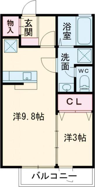 カサヴェルデ壱番館(1LDK/1階)の間取り写真