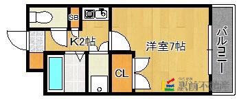 ディアマンテ薬院(1K/4階)の間取り写真