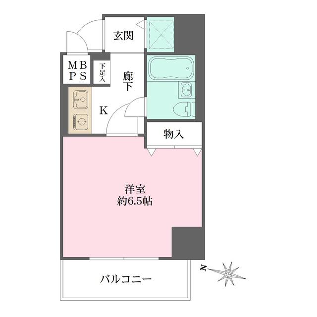 ライオンズマンション三宮東第2(1K/3階)の間取り写真
