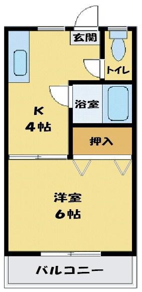 パークハイム(1K/1階)の間取り写真