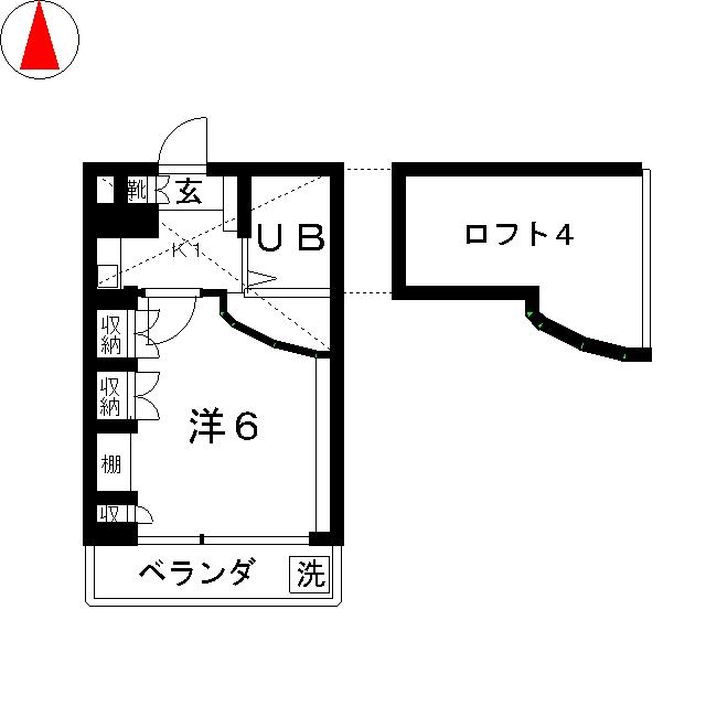 ラフィーネヤマミツ(1K/3階)の間取り写真